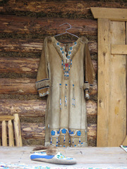 Native dress and moccasins