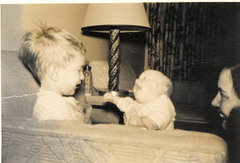 Ricky, Karen and Mom, 1949