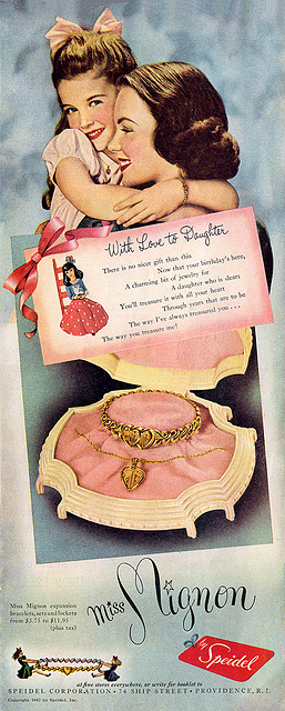 Miss Mignon/Speidel Jewelry Ad, 1947