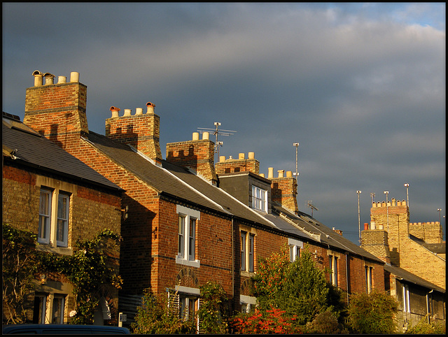 sunlight on chimneys