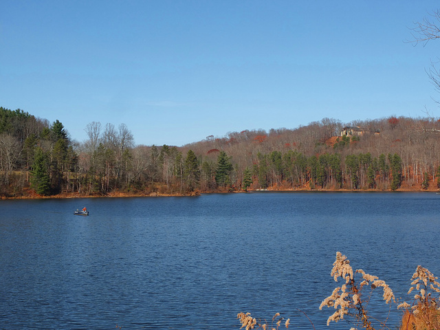 Lake Hope, autumn, before sunset