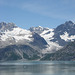 A glacier that is retreating from the water's edge