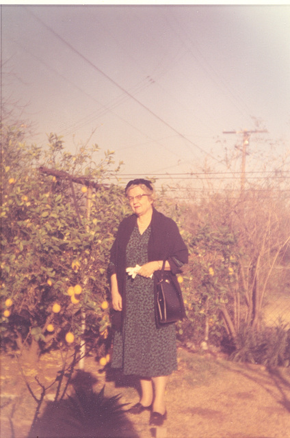 My grandmother in California, about 1955