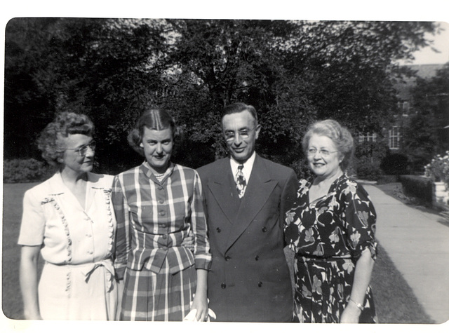 Paternal grandparents on right. Milwaukee, about 1947