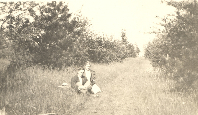 Paternal Grandparents before they were married, about 1915. Rudolph Grossenbach and Anna Olsen, somewhere near Milwaukee, WI