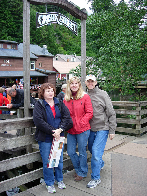 Bruce and Cindy, still jazzed from their zipline adventure, join Mary on the boardwalk