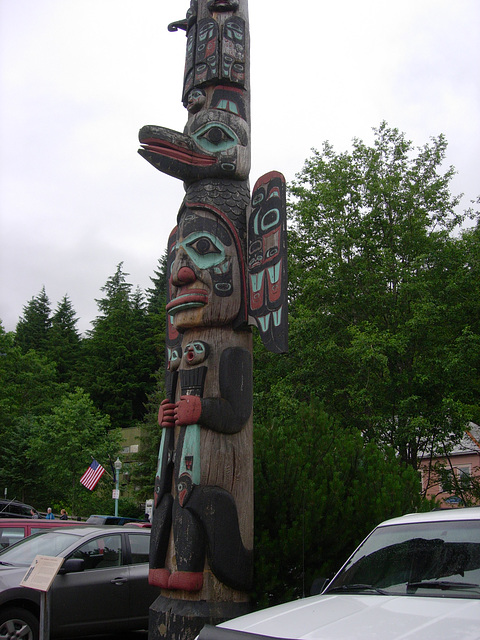 Mandatory Ketchican totem portrait. You've left your car in the "Man-with-the -bird-on-his-head" parking section