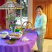 Mary setting up the buffet line