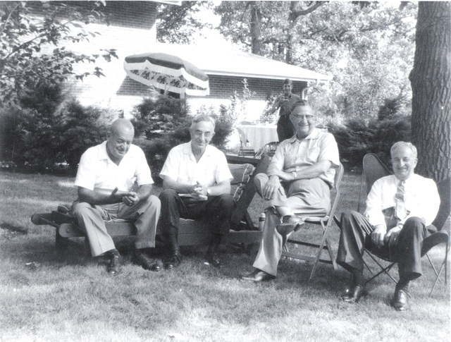 Gathering of the elders... Uncle Nick, Grandpa, Uncle Harry Kaestner and Uncle Pete, who's real name was Paul Grossenbach and I have no idea why he got the Pete moniker.