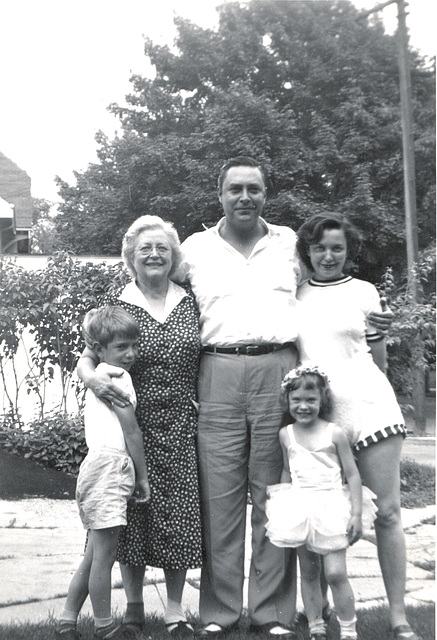 Me, Grandma, Dad, Karen and Mom, about 1954