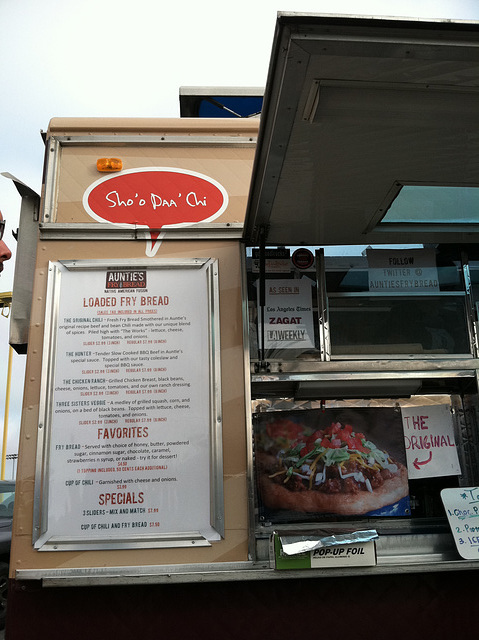 Auntie's Fry Bread truck menu, Hawthorne, 6/21/11