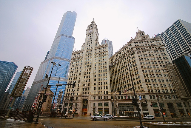 Trump Tower and Wrigley Building, Chicago