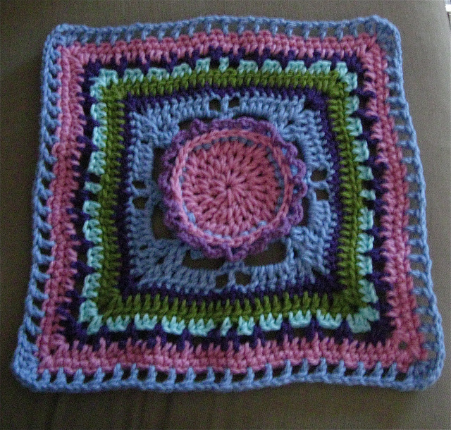 Pink Berry:  12-inch crocheted square