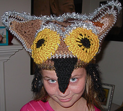 Owl headpiece, on kid