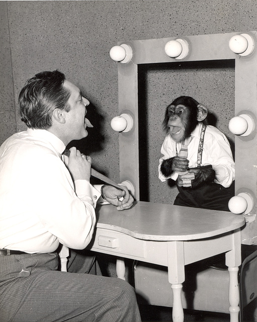 My dad at work, circa 1957, Chicago. Brought forward for the "Bring on the Clowns" theme in the Vintage Photos Theme Park.