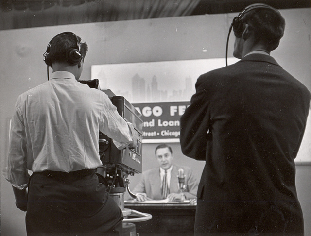 Early television broadcasting; c. 1953, WGN-t.v., Chicago