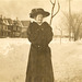 My paternal grandmother c. 1910-1913, in the snow in Milwaukee, Wisconsin
