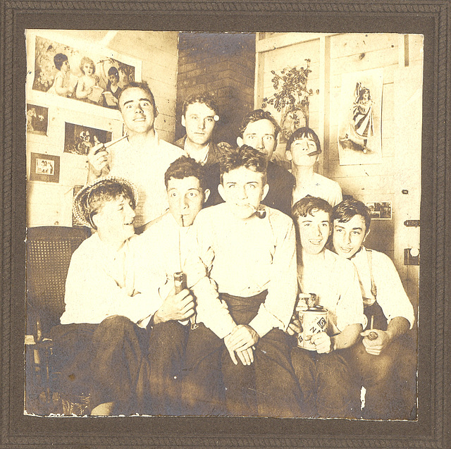 Summer gambol c. 1904. My grandfather and his cousins entertain themselves at the lake house.