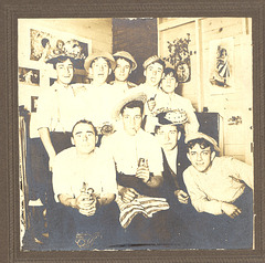 Summer gambol c. 1904. My grandfather and his cousins entertain themselves at the lake house.