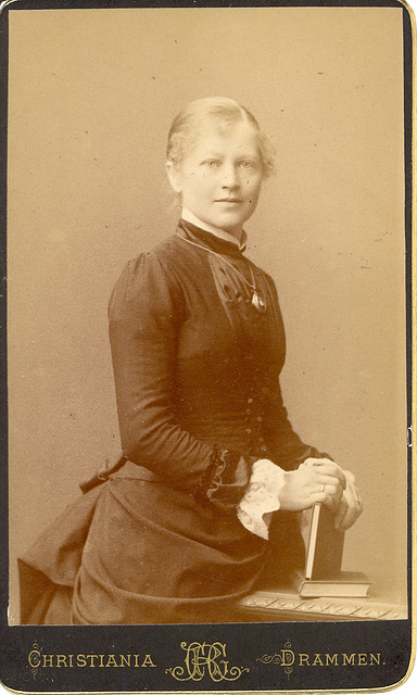 My father's maternal grandmother, Julieana Myhrvold Olsen, c. 1880, in Norway