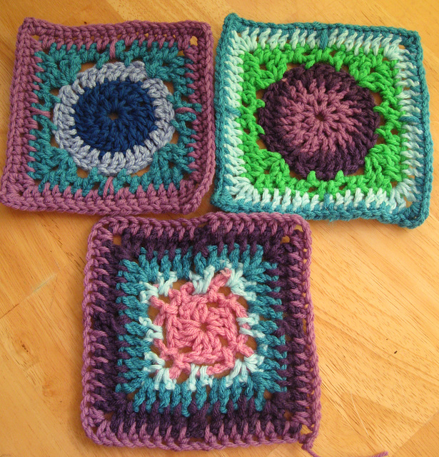 Three 6-inch squares for swap