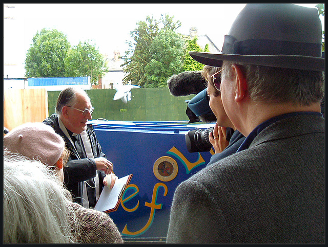 Father Michael blessing the boat