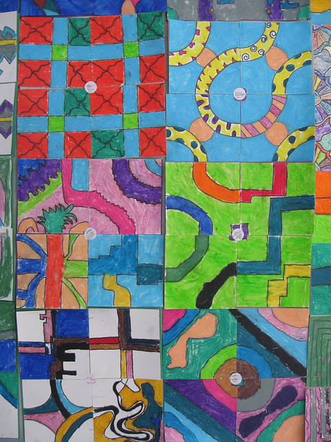 Tile Design Project:  Student Displays at Middle School (2)