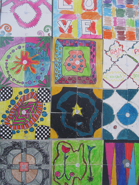 Tile Design Project:  Student Displays at Middle School (3)