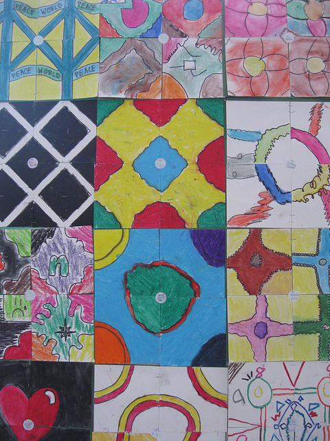 Tile Design Project:  Student Displays at Middle School (4)