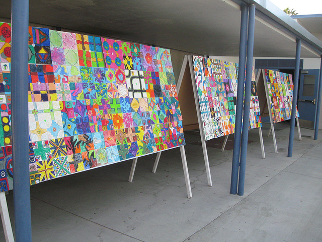 Tile Design Project:  Student Displays at Middle School (1)