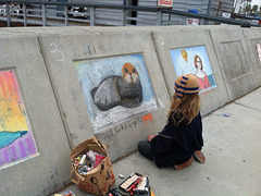 Daughter at Chalk Art Challenge, Redondo Splashwall, 4/21/12