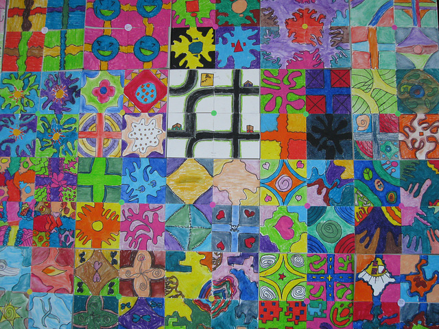 Tile Design Project:  Student Displays at Middle School (9)