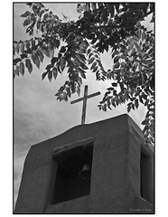 San Miguel Mission in black and white
