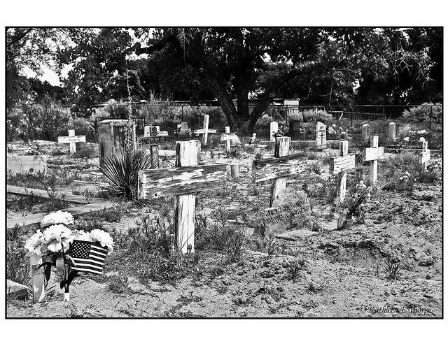 San Ysidro Church Cemetary Black and White