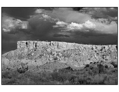 Ojito Wilderness Mesa in black and white