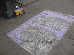 Chalk Art at Pueblo de los Angeles--getting started