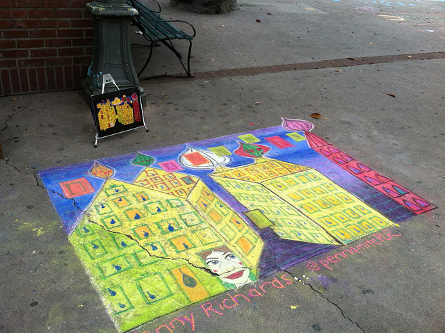 Chalk art at Pueblo de Los Angeles