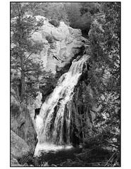 Jemez Falls in black and white