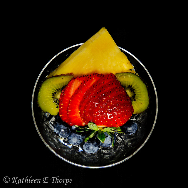 Fruit compote in crystal