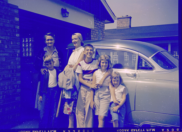 Visiting cousins heading for a day at Kiddieland Amusement Park. c. 1955