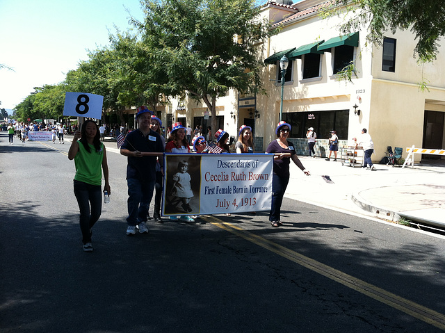 Descendants of Cecelia Ruth Brown (Torrance Centennial Parade)