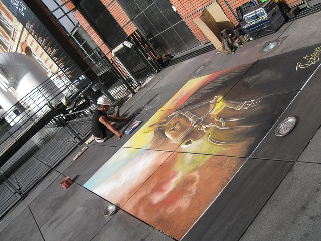 A Chalk Artist outside Pompidou Ctr