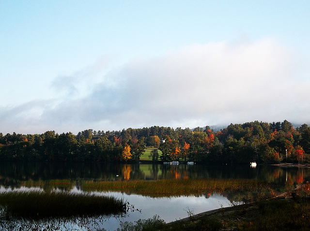 in the distance, the golf course