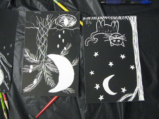 Docent works (Cat and Moon)