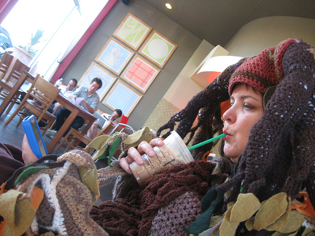 Tree Costume, at Starbucks