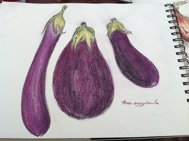 Three Eggplants