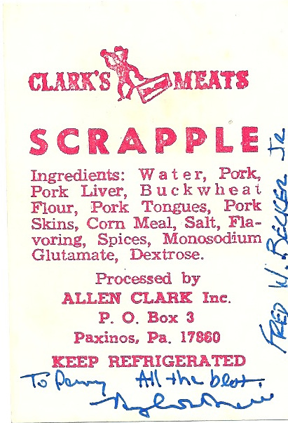 Autographed Scrapple, 1988