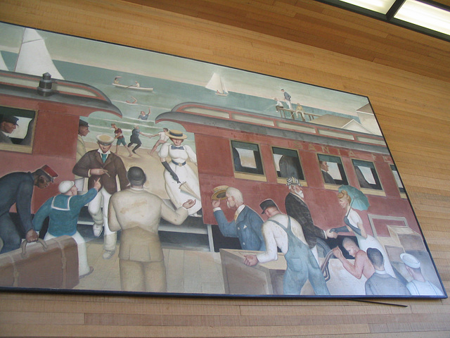 Half of the third panel, post office mural, Redondo Beach