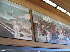 Parts of second and third panels, post office mural, Redondo Beach