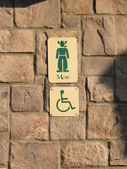 Accessible men's restroom sign